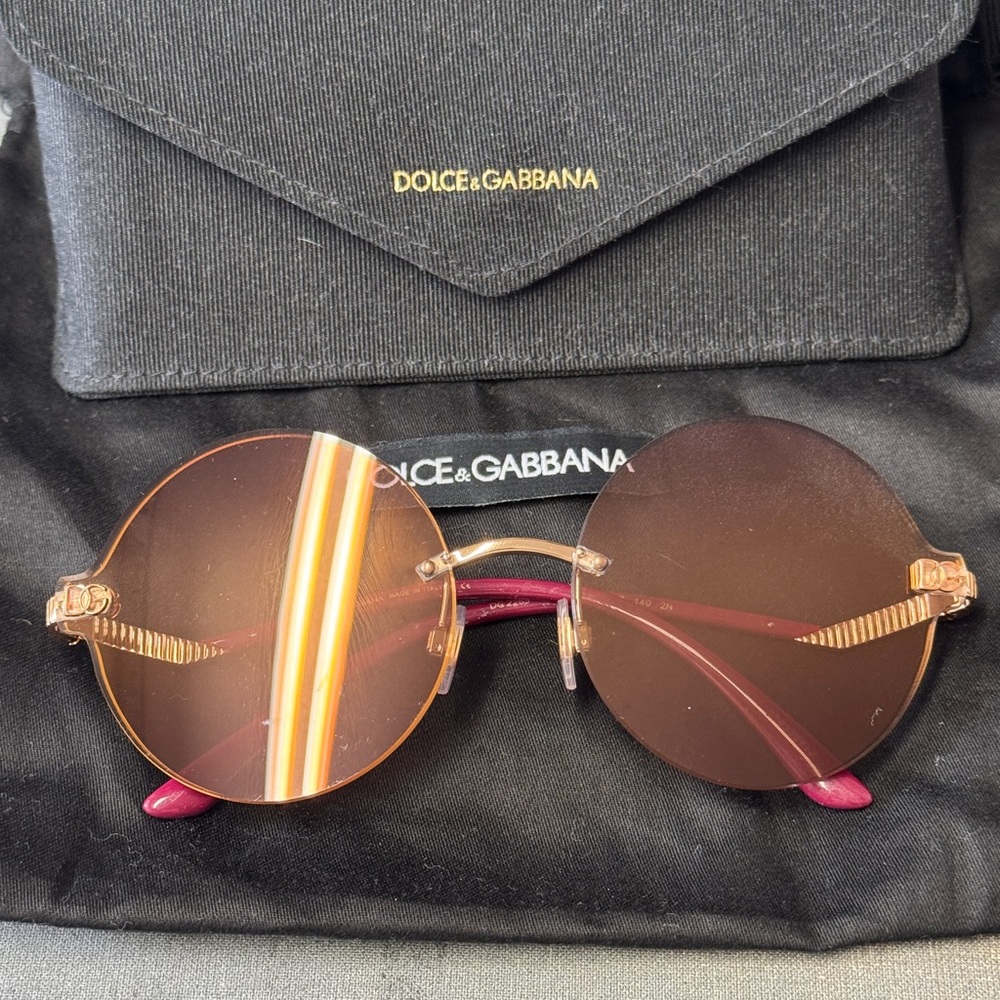 Dolce & Gabbana round rimless Sunglasses BNWT